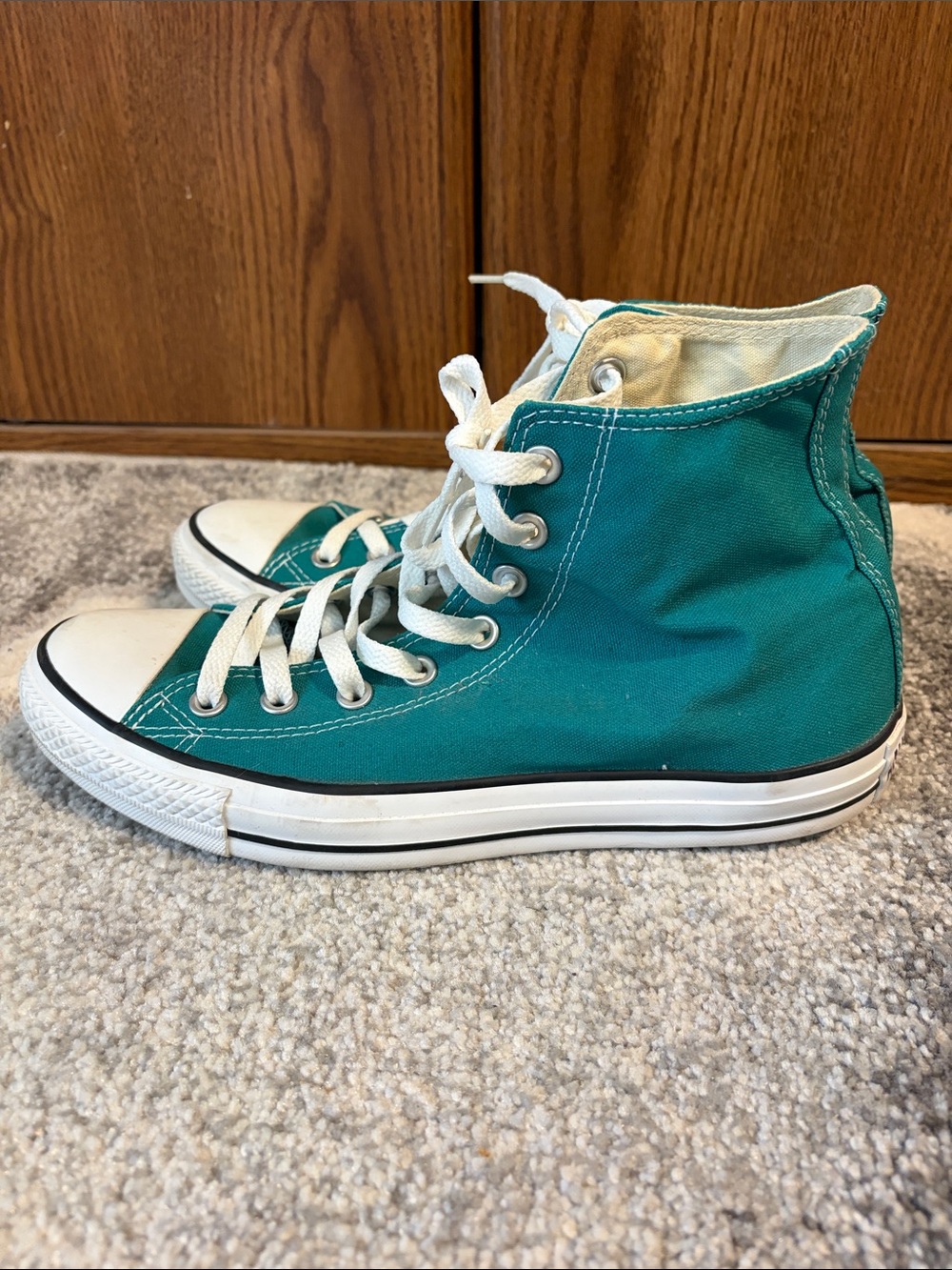 Converse High-Top Sneakers in Teal with White Accents